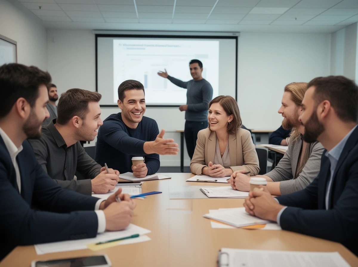 Gruppe beim Verhandlungsseminar